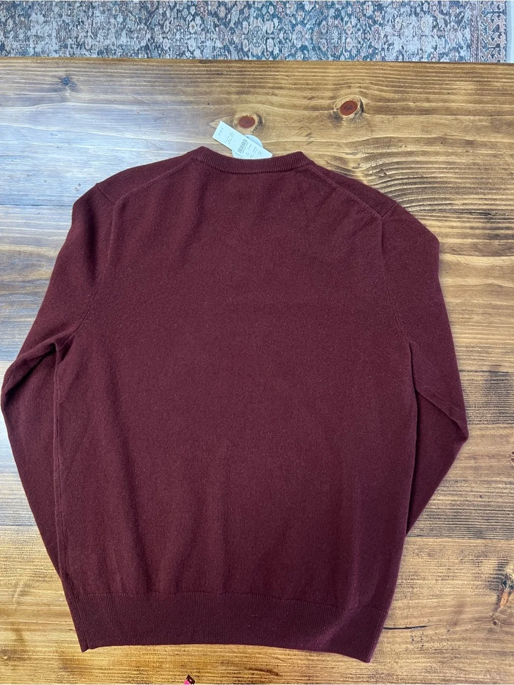 J. Crew Cashmere Crewneck Sweater in Port Wine Burgundy Size Medium NWT
